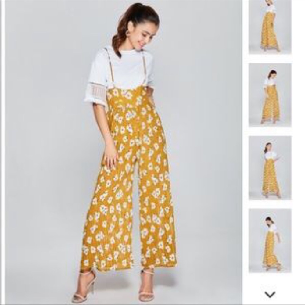 Few Moda Floral Flared Overalls